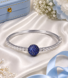 Rhodium finish sapphire american diamond bracelet