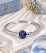 Rhodium finish sapphire american diamond bracelet