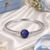 Rhodium finish sapphire american diamond bracelet