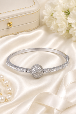 Rhodium finish celestial diamond american diamond bracelet 1