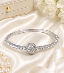 Rhodium finish celestial diamond american diamond bracelet