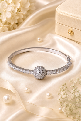 Rhodium finish celestial diamond american diamond bracelet 2