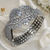 Rhodium Finish Celestial Bloom American Diamond Bracelet