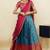 South Indian Style Half Saree With Embroidery Work Blouse & Dupatta for Women