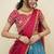 South Indian Style Half Saree With Embroidery Work Blouse & Dupatta for Women