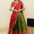 South Indian Style Half Saree With Embroidery Work Blouse & Dupatta for Women