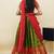 South Indian Style Half Saree With Embroidery Work Blouse & Dupatta for Women