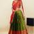 South Indian Style Half Saree With Embroidery Work Blouse & Dupatta for Women