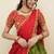 South Indian Style Half Saree With Embroidery Work Blouse & Dupatta for Women