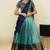 South Indian Style Half Saree With Embroidery Work Blouse & Dupatta for Women
