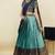 South Indian Style Half Saree With Embroidery Work Blouse & Dupatta for Women