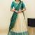 South Indian Style Half Saree With Embroidery Work Blouse & Dupatta for Women