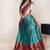 South Indian Style Half Saree With Beads & Hand Work Blouse & Dupatta for Women