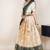 South Indian Style Half Saree With Beads & Hand Work Blouse & Dupatta for Women