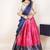 South Indian Style Half Saree With Beads & Hand Work Blouse & Dupatta for Women