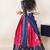 South Indian Style Half Saree With Beads & Hand Work Blouse & Dupatta for Women