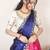 South Indian Style Half Saree With Beads & Hand Work Blouse & Dupatta for Women