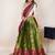 South Indian Style Half Saree With Beads & Hand Work Blouse & Dupatta for Women