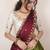 South Indian Style Half Saree With Beads & Hand Work Blouse & Dupatta for Women