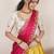 South Indian Style Half Saree With Beads & Hand Work Blouse & Dupatta for Women