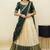 South Indian Style Half Saree With Embroidery Work Blouse & Dupatta for Women