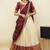 South Indian Style Half Saree With Embroidery Work Blouse & Dupatta for Women