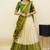 South Indian Style Half Saree With Embroidery Work Blouse & Dupatta for Women