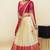 South Indian Style Half Saree With Embroidery Work Blouse & Dupatta for Women
