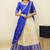 South Indian Style Half Saree With Embroidery Work Blouse & Dupatta for Women