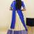 South Indian Style Half Saree With Embroidery Work Blouse & Dupatta for Women