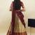South Indian Style Half Saree With Embroidery Work Blouse & Dupatta for Women