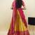South Indian Style Half Saree With Embroidery Work Blouse & Dupatta for Women