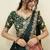 South Indian Style Half Saree With Embroidery Work Blouse & Dupatta for Women