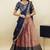 South Indian Style Half Saree With Embroidery Work Blouse & Dupatta for Women