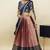 South Indian Style Half Saree With Embroidery Work Blouse & Dupatta for Women