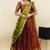 South Indian Style Half Saree With Blouse & Dupatta for Women