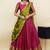 South Indian Style Half Saree With Blouse & Dupatta for Women