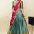 South Indian Style Half Saree With Blouse & Dupatta for Women