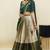 South Indian Style Half Saree With Embroidery Work Blouse & Dupatta for Women
