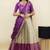 South Indian Style Half Saree With Embroidery Work Blouse & Dupatta for Women