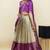 South Indian Style Half Saree With Embroidery Work Blouse & Dupatta for Women