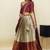 South Indian Style Half Saree With Embroidery Work Blouse & Dupatta for Women