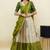 South Indian Style Half Saree With Embroidery Work Blouse & Dupatta for Women