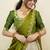 South Indian Style Half Saree With Embroidery Work Blouse & Dupatta for Women