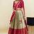 South Indian Style Half Saree With Embroidery Work Blouse & Dupatta for Women