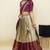 South Indian Style Half Saree With Embroidery Work Blouse & Dupatta for Women