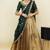South Indian Style Half Saree With Beads & Hand Work Blouse & Dupatta for Women