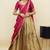 South Indian Style Half Saree With Beads & Hand Work Blouse & Dupatta for Women