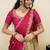South Indian Style Half Saree With Beads & Hand Work Blouse & Dupatta for Women