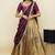 South Indian Style Half Saree With Beads & Hand Work Blouse & Dupatta for Women